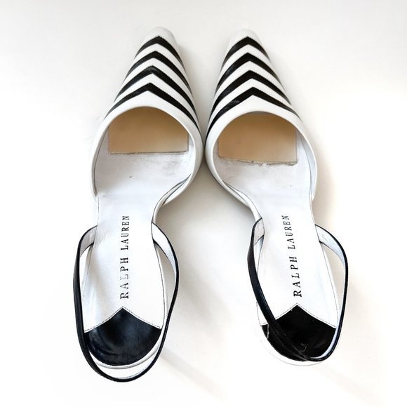 Ralph Lauren - Slingback Chevron Stripe Pumps - Picture 4 of 10